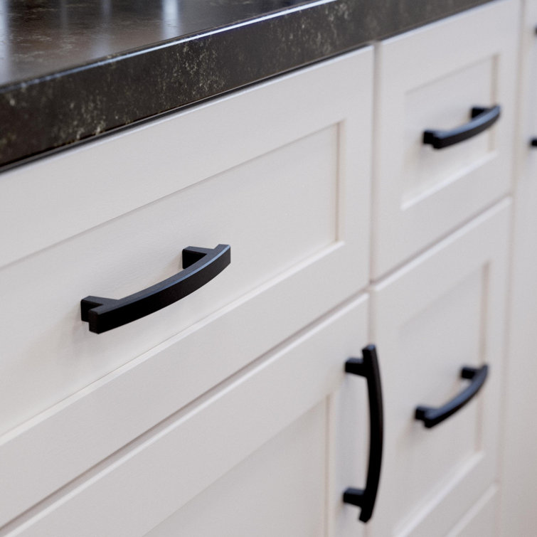 Matte Black Brass Drawer Pull Bar Set of 5
