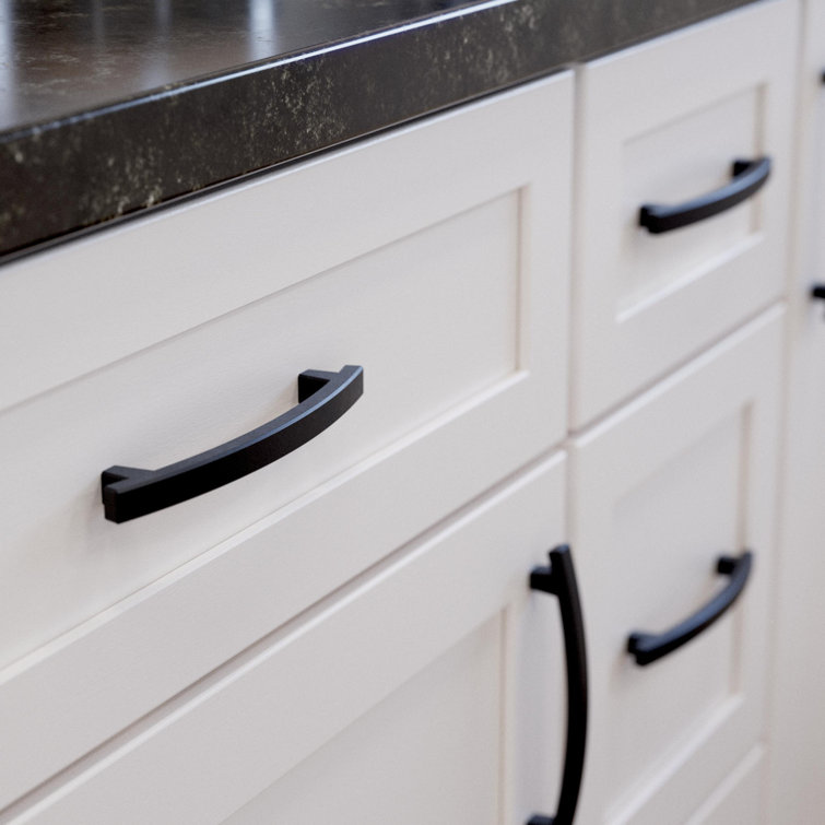 Matte Black Brass Drawer Pull Bar Set of 5