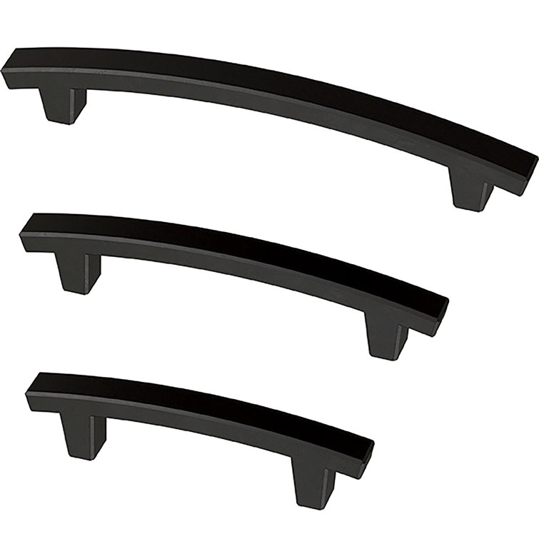 Matte Black Brass Drawer Pull Bar Set of 5