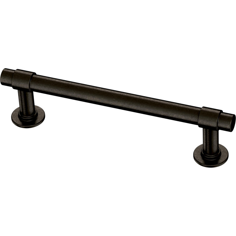 Soft Iron and Brass Bar Drawer Pulls with Installation Hardware, 5-Pack