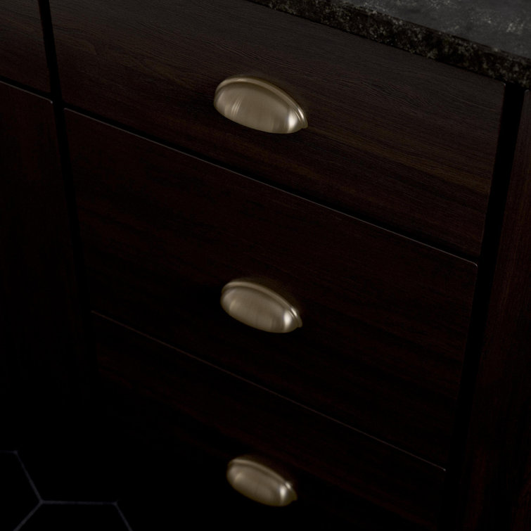 Brushed Gold 3" Cup Cabinet Pull with Mounting Hardware