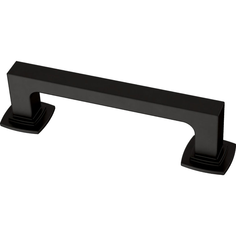 Matte Black Brass Bar Pulls with Mounting Hardware, Set of 10