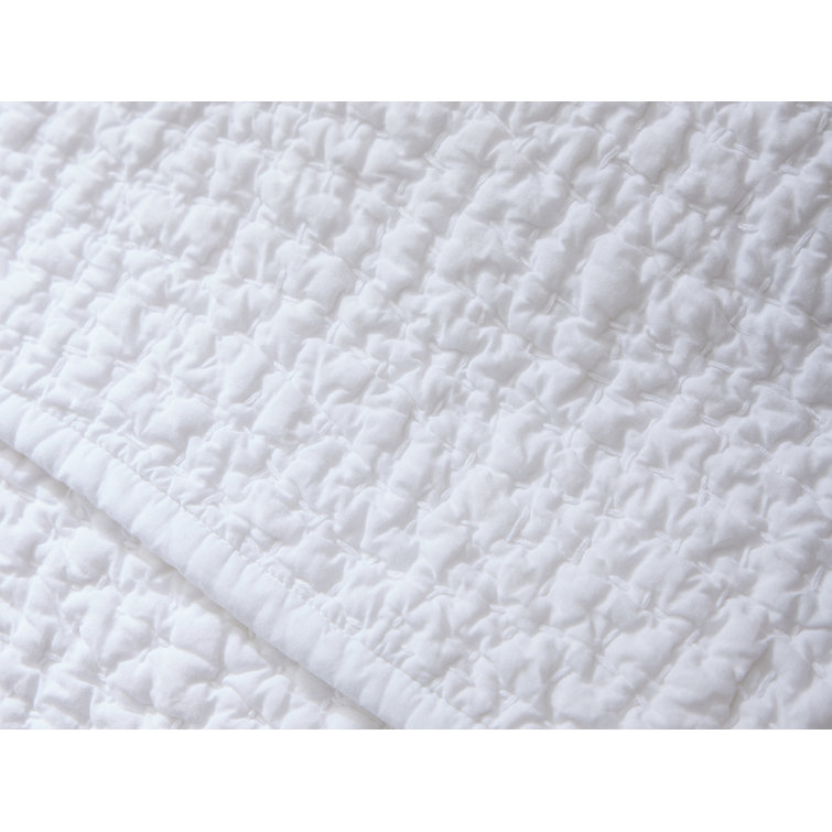 Alpine White Organic Cotton Handstitched Full Quilt
