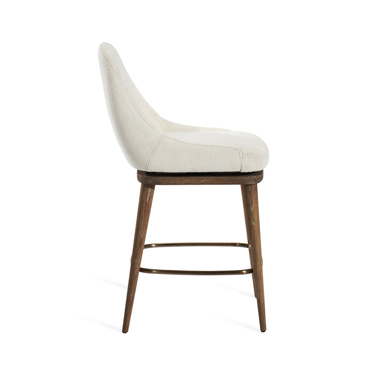 Autumn Brown Oyster Swivel Upholstered Counter Stool