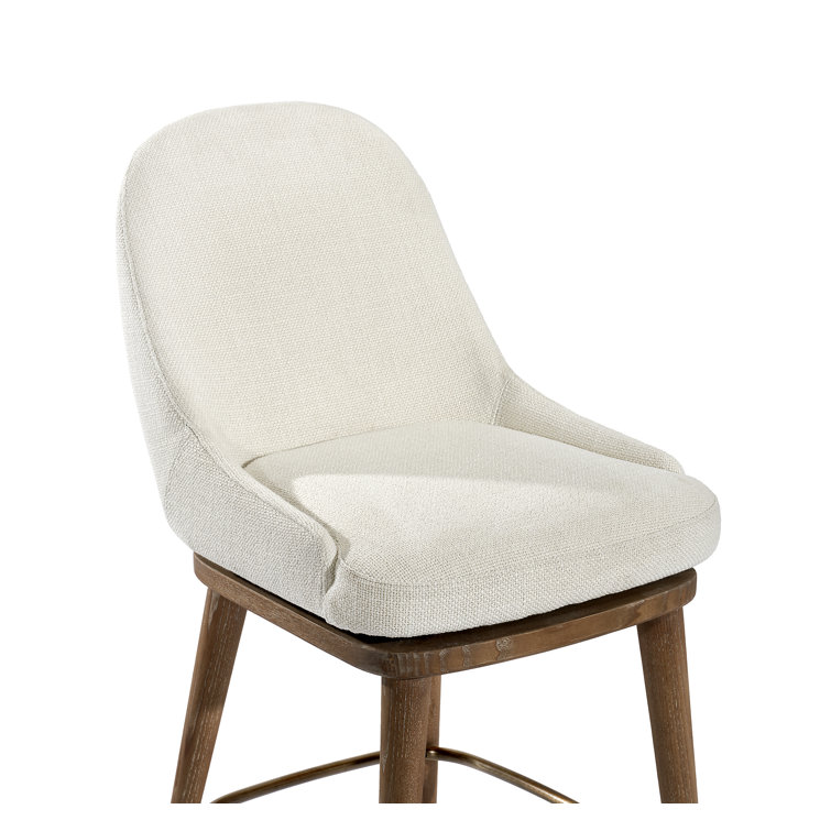 Autumn Brown Oyster Swivel Upholstered Counter Stool