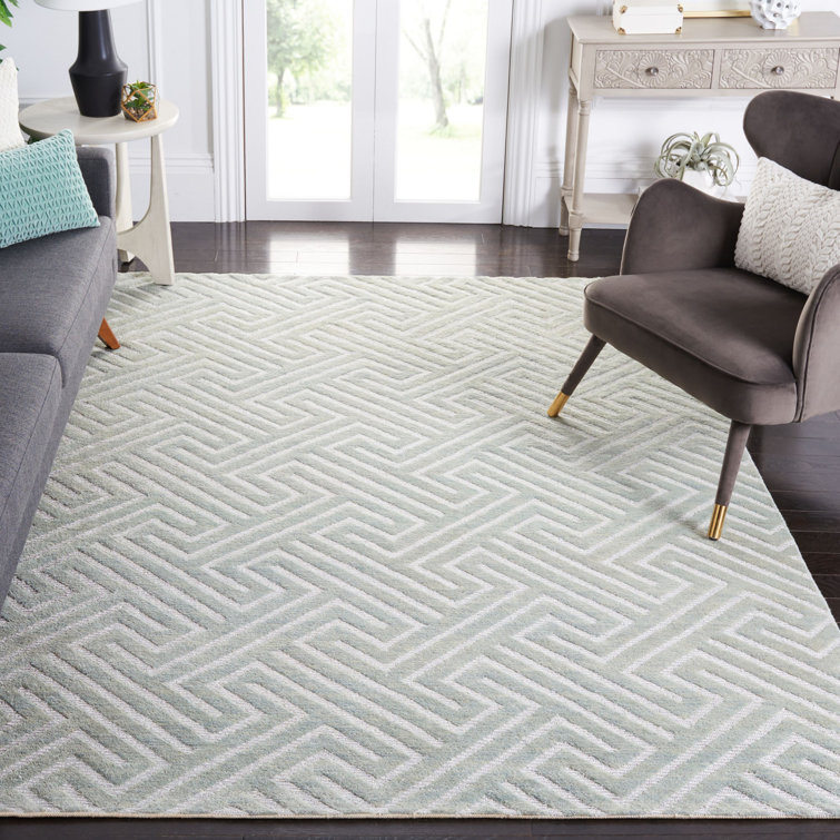 Santa Fe Light Grey Wool Hand-Knotted Area Rug 2' x 3'