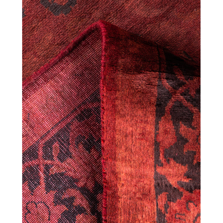 Hand-Knotted Red Wool Rectangular Area Rug 4' 1" x 6' 4"