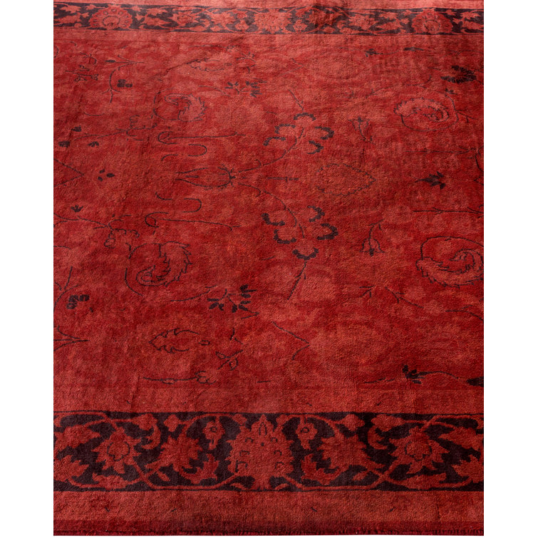 Hand-Knotted Red Wool Rectangular Area Rug 4' 1" x 6' 4"
