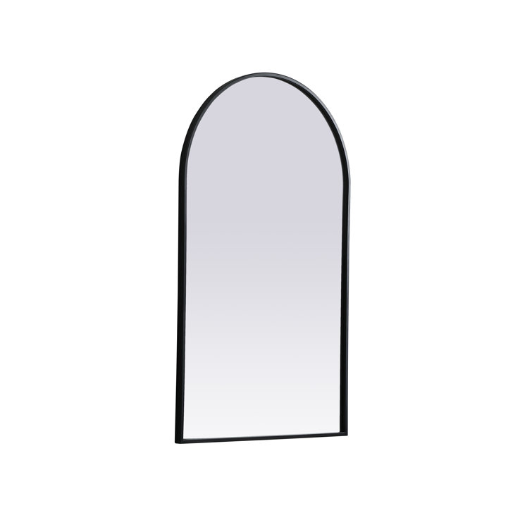 Black Arch Metal Frame Rectangular Wall Mirror