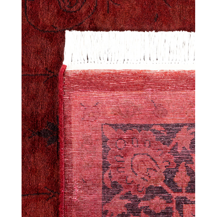 Hand-Knotted Red Wool Rectangular Area Rug 4' 1" x 6' 4"