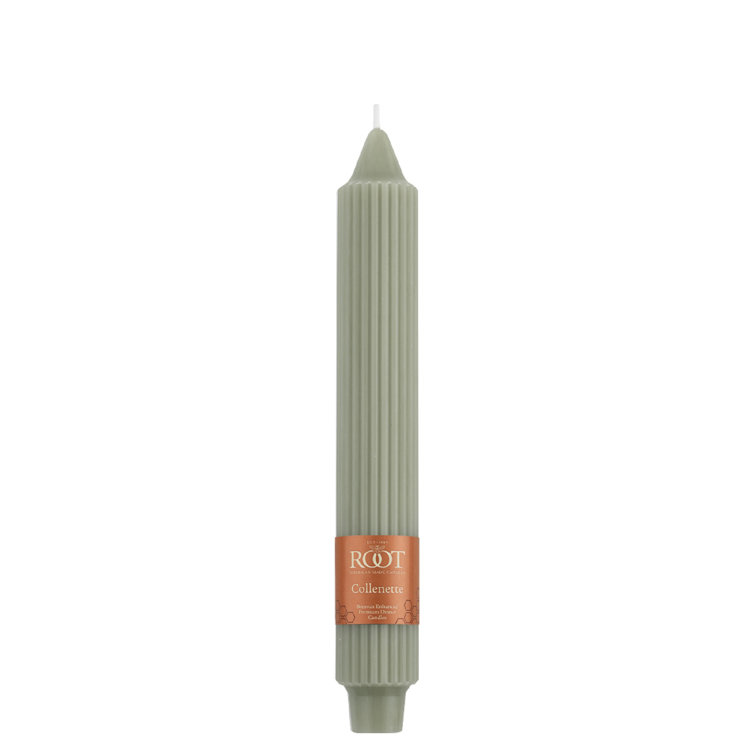 Sage Green Beeswax 9" Taper Candles - Dripless and Unscented (Set of 4)