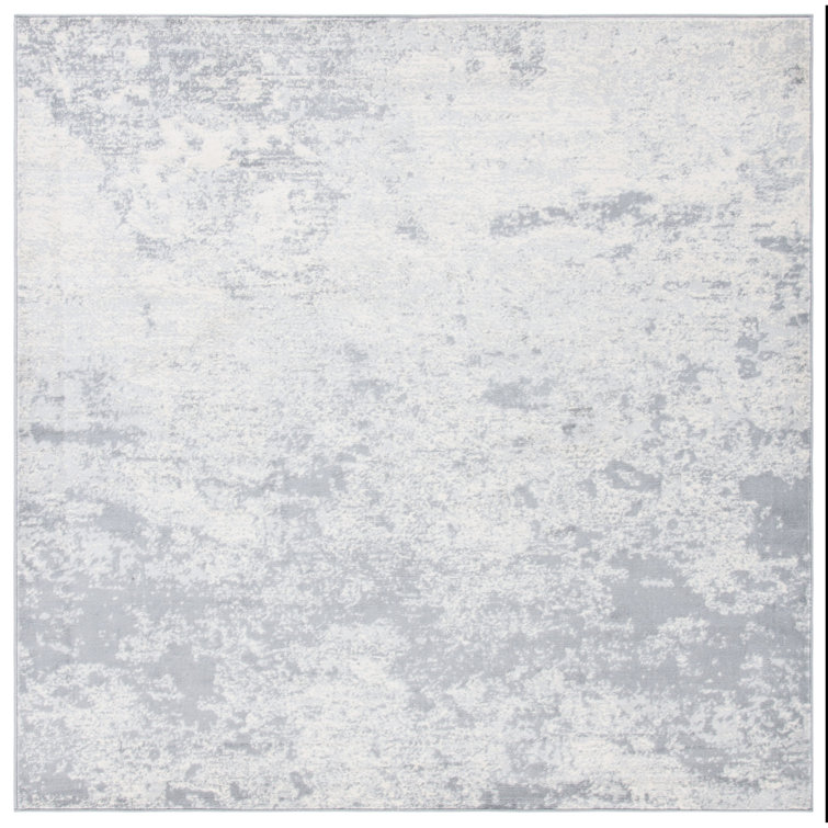 Brentwood 5' x 5' Square Gray Synthetic Area Rug