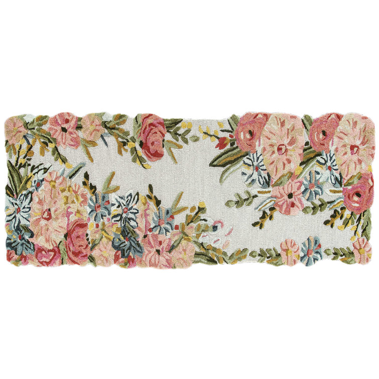 Handmade Floral Multicolor Wool Runner Rug 2'6" x 8'