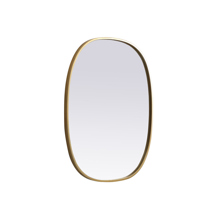 Brass Framed Oval Full Length Bathroom Mirror