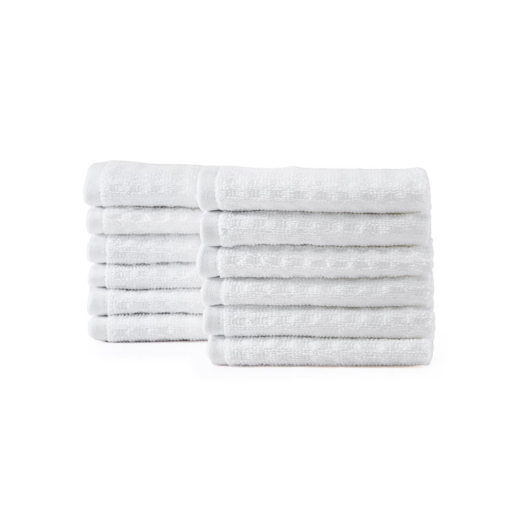 Northern Pacific White Cotton 12-Piece Washcloth Set