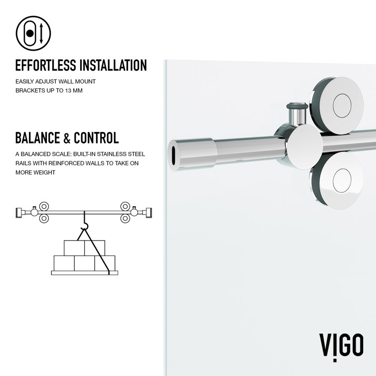 Elan Chrome 60" Frameless Sliding Tub Door with Laminated Glass