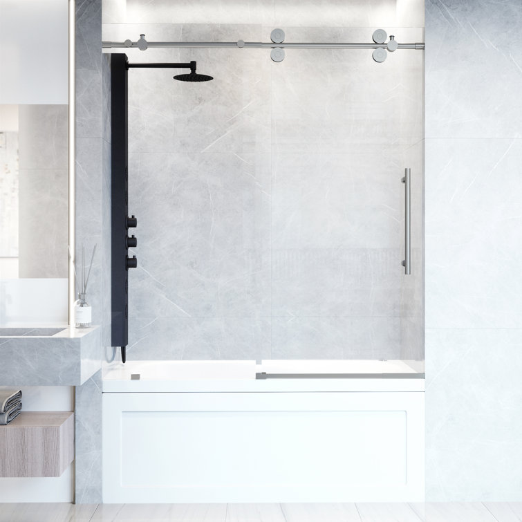 Elan 56-60" Stainless Steel Frameless Sliding Tub Door