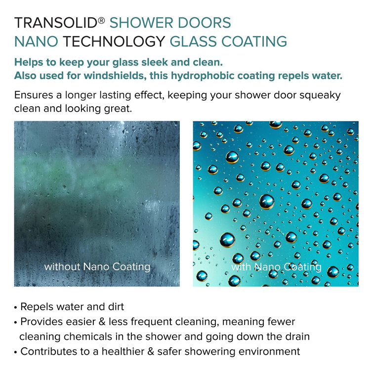 Elizabeth 54" x 76" Frameless Clear Glass Shower Door with Stainless Steel Finish