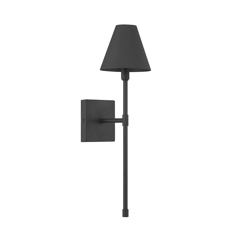 Matte Black Metal Single Light Wall Sconce