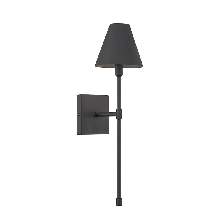 Matte Black Metal Single Light Wall Sconce