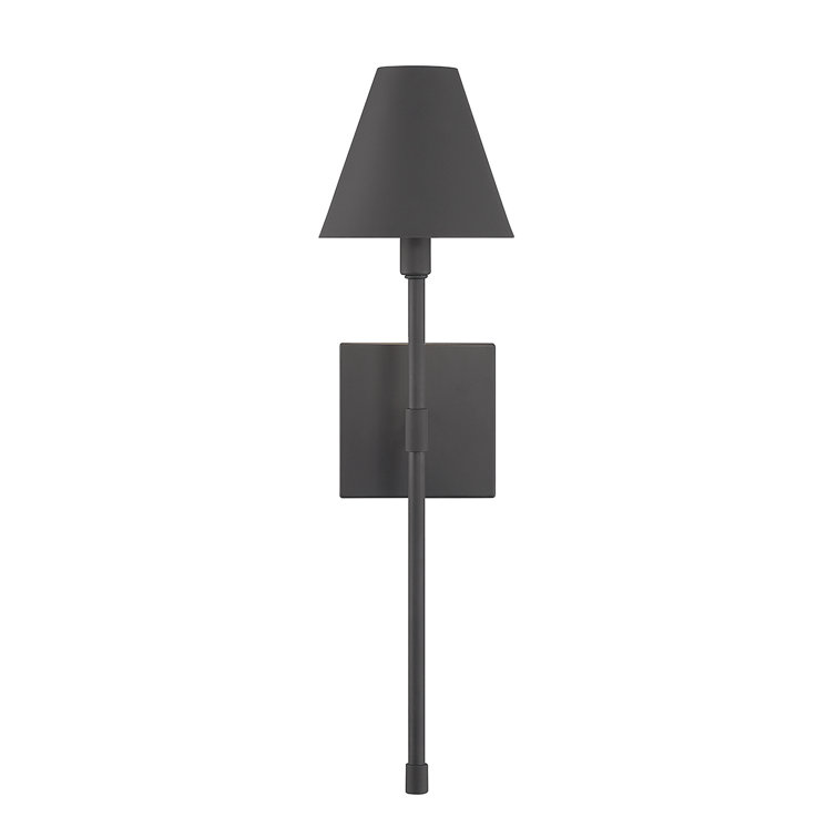 Matte Black Metal Single Light Wall Sconce