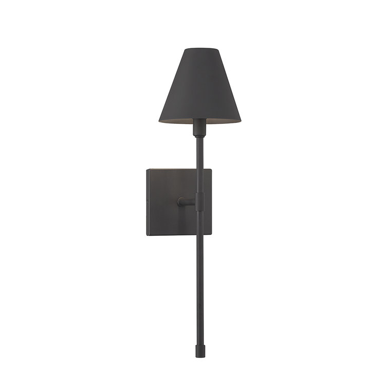 Matte Black Metal Single Light Wall Sconce