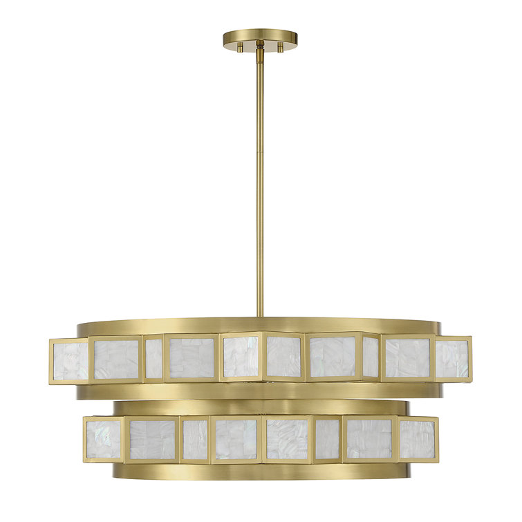 Gideon Warm Brass 6-Light Drum Chandelier