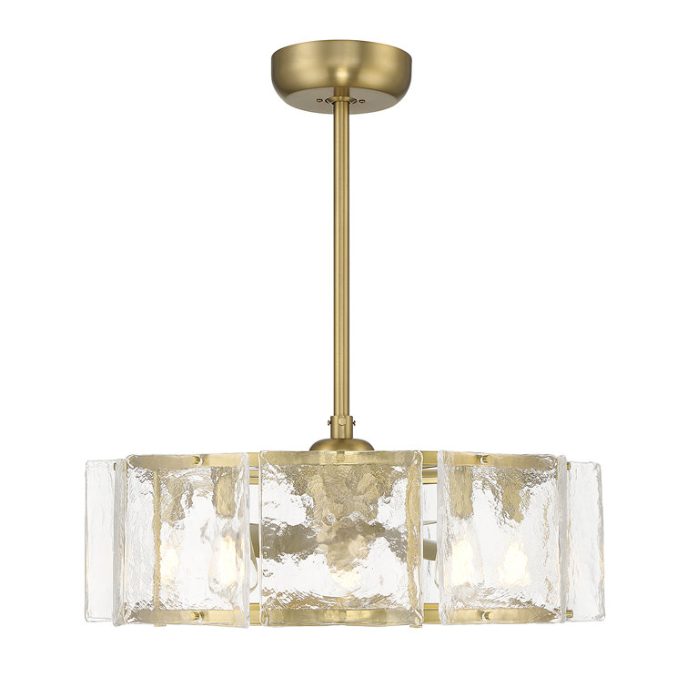 Genry 27" Warm Brass LED Chandelier Fan with Remote