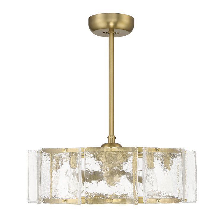 Genry 27" Warm Brass LED Chandelier Fan with Remote