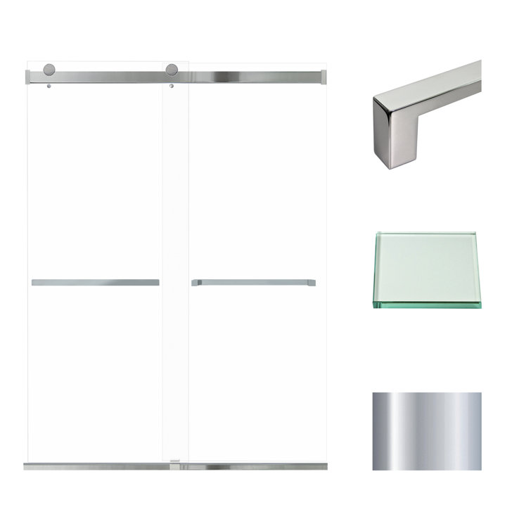 Brianna 60" x 80" Frameless Sliding Shower Door in Polished Chrome
