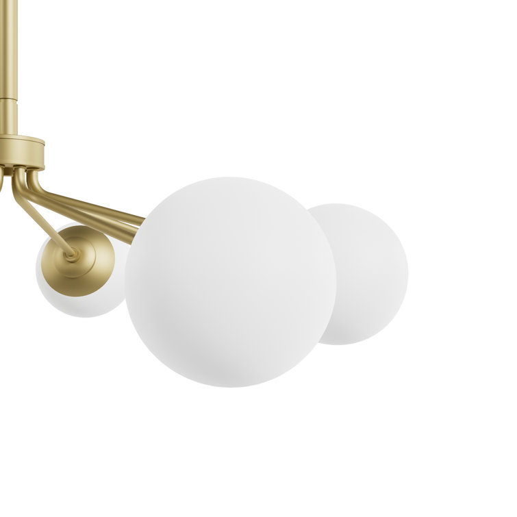 Hepburn Glam 8-Light Brass Sputnik Chandelier with White Orbs