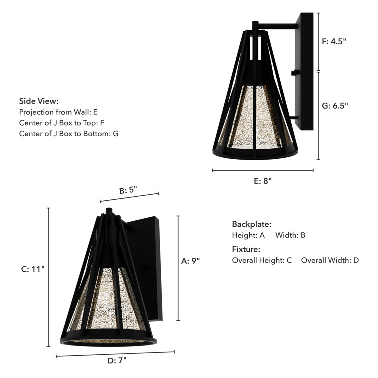 Rafner Industrial Black Iron Dimmable Wall Sconce