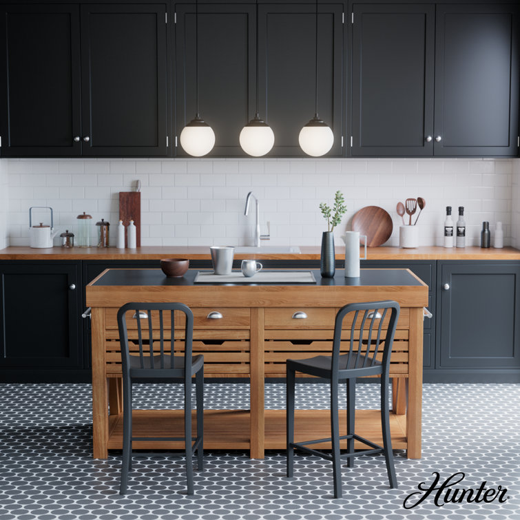 Matte Black 31.25" Glass Linear Pendant Light