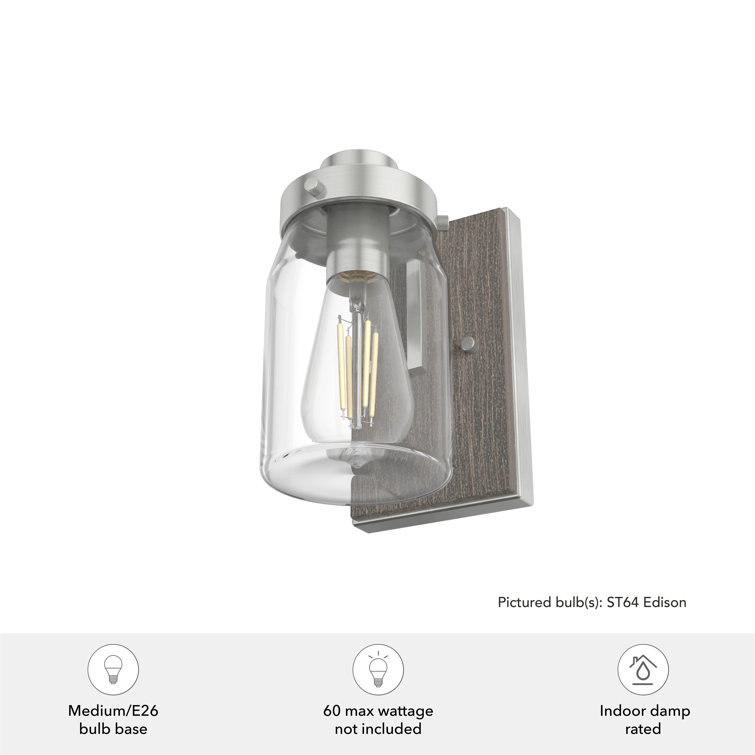 Devon Park 8.5'' Rustic Dimmable Nickel Wall Sconce