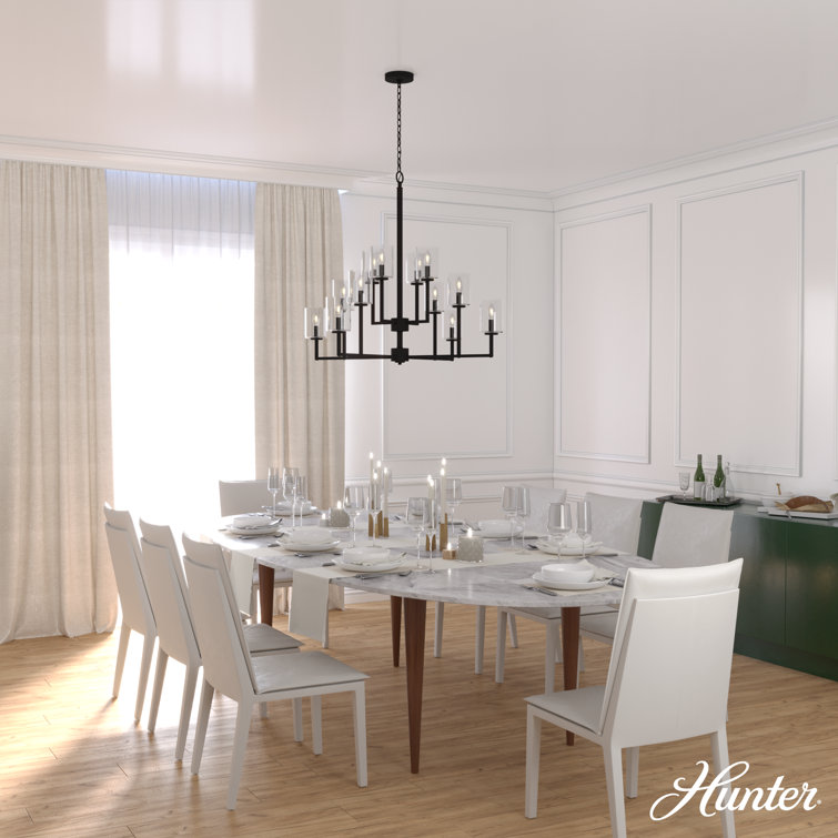 Kerrison Natural Iron 12-Light Geometric Tiered Chandelier