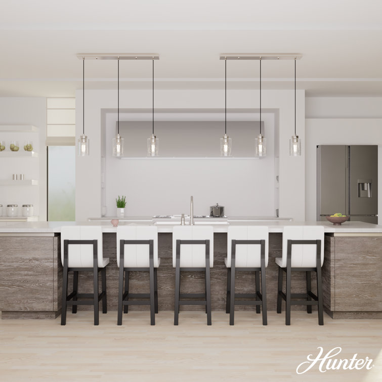 Hartland Seeded Glass 3-Light Brushed Nickel Linear Pendant