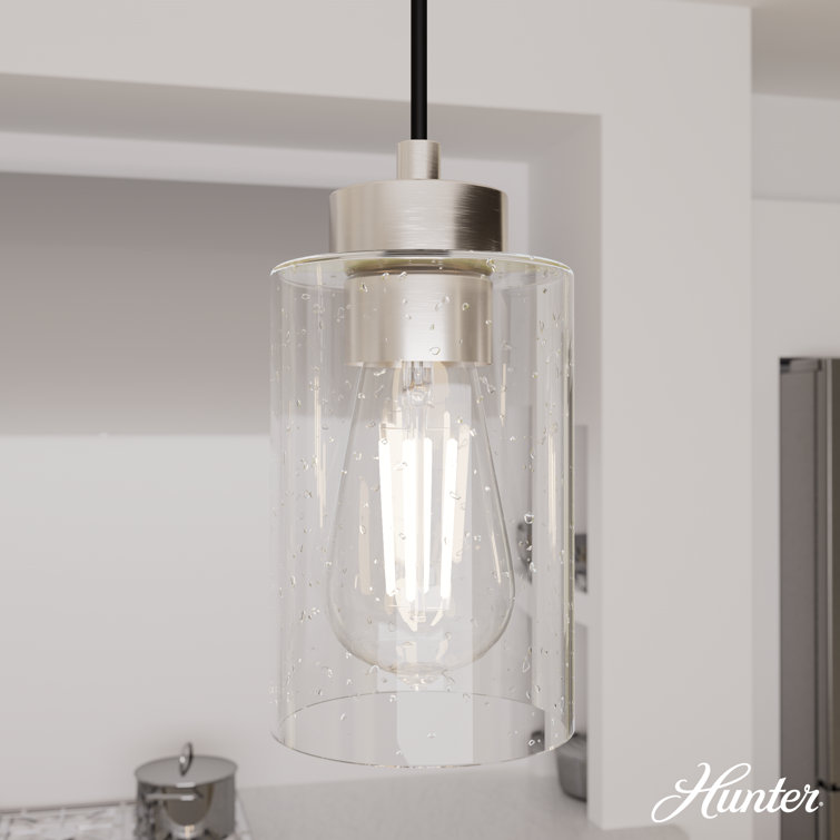 Hartland Seeded Glass 3-Light Brushed Nickel Linear Pendant