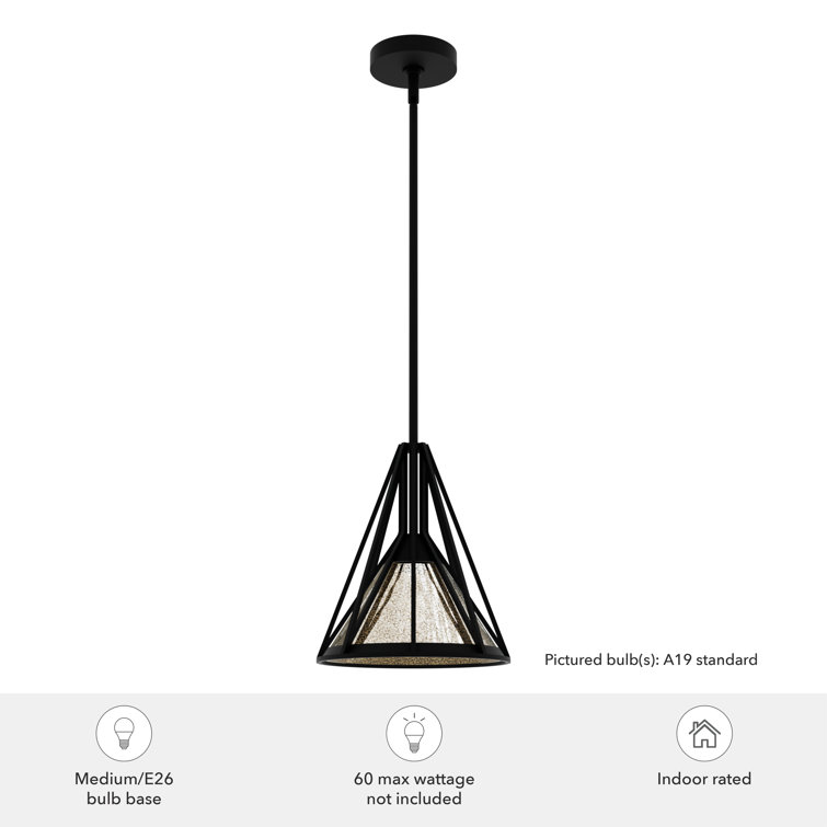 Rafner Small Black Mercury Glass Pendant Light