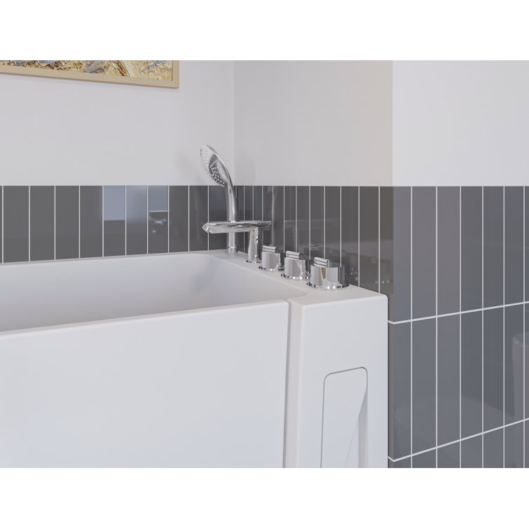 White Acrylic Walk-In Soaker Bathtub with Right Door