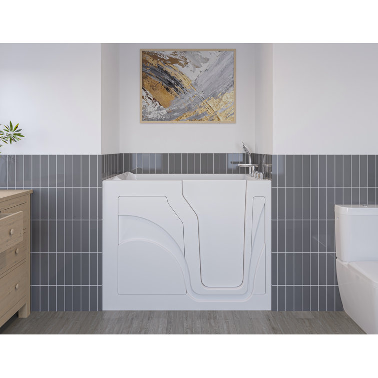 White Acrylic Walk-In Soaker Bathtub with Right Door