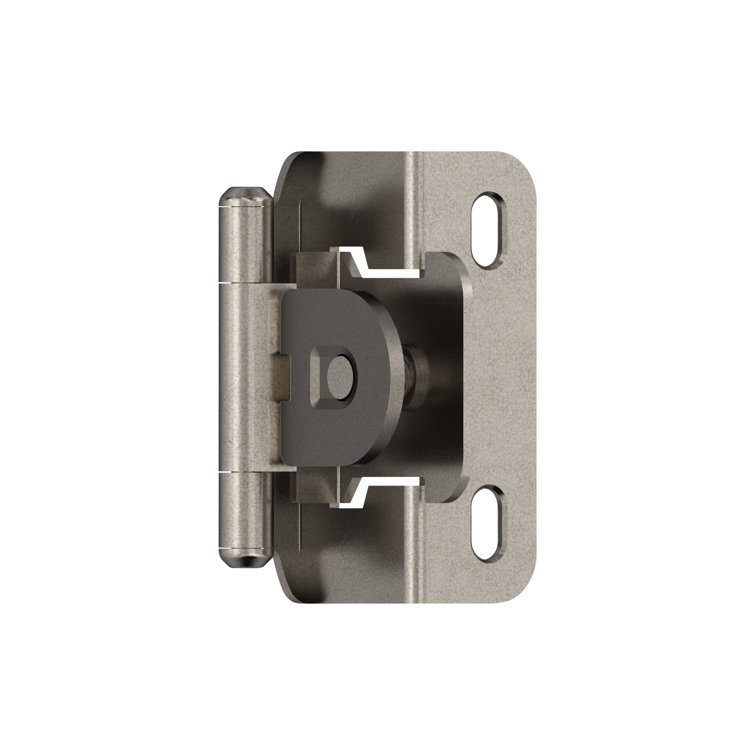 Nickel 1/2 Inch Overlay Single Demountable Cabinet Hinge