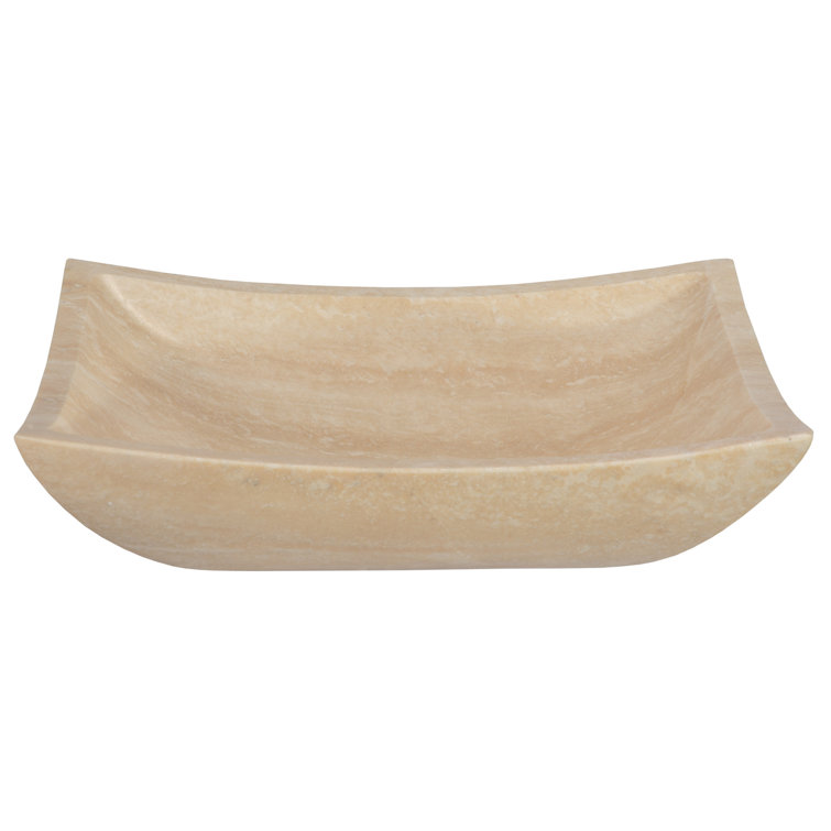 Zen 14.75'' Beige Honed Stone Rectangular Bathroom Sink