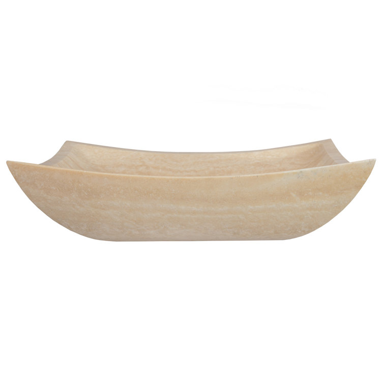 Zen 14.75'' Beige Honed Stone Rectangular Bathroom Sink
