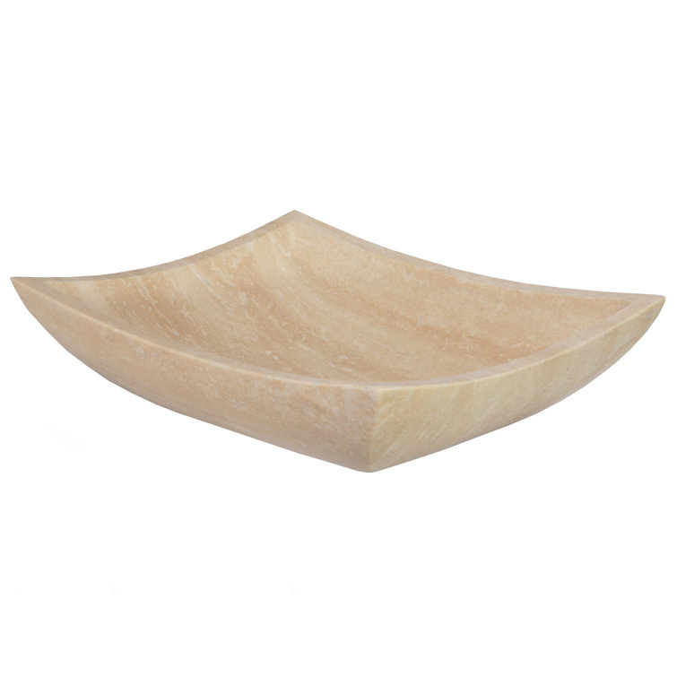 Zen 14.75'' Beige Honed Stone Rectangular Bathroom Sink