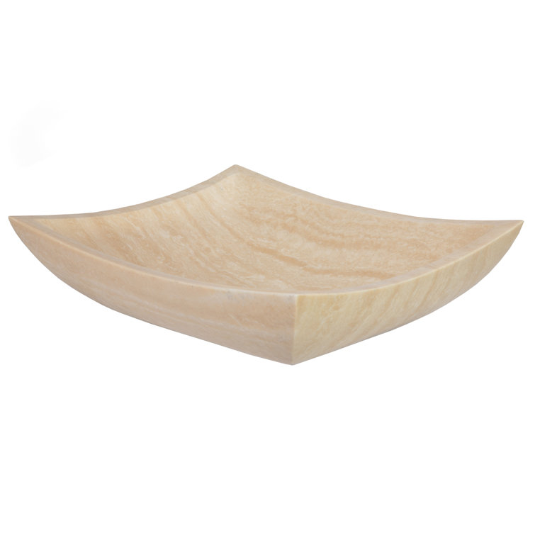 Zen 14.75'' Beige Honed Stone Rectangular Bathroom Sink