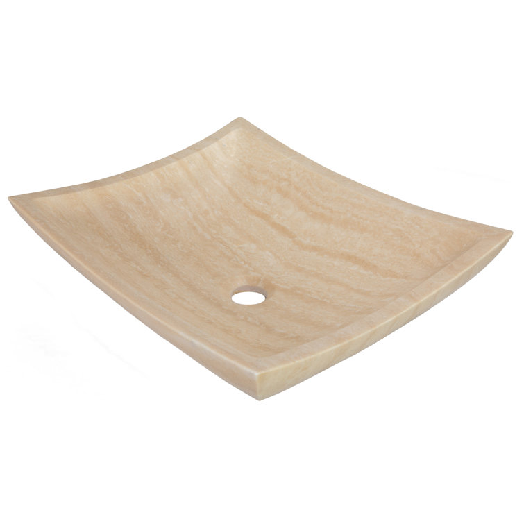 Zen 14.75'' Beige Honed Stone Rectangular Bathroom Sink