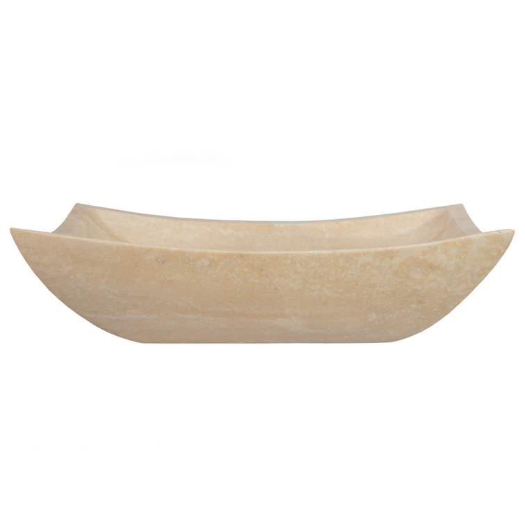 Zen 14.75'' Beige Honed Stone Rectangular Bathroom Sink