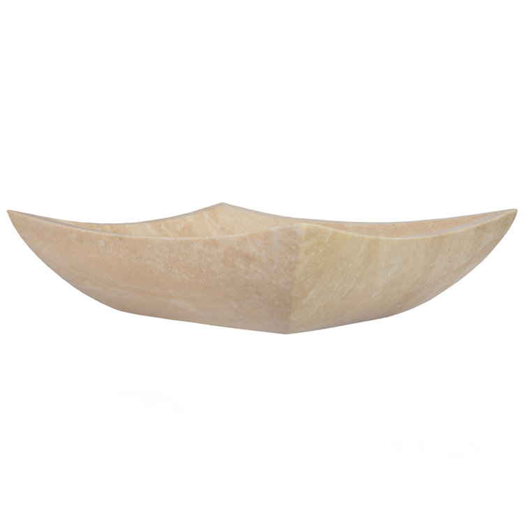 Zen 14.75'' Beige Honed Stone Rectangular Bathroom Sink