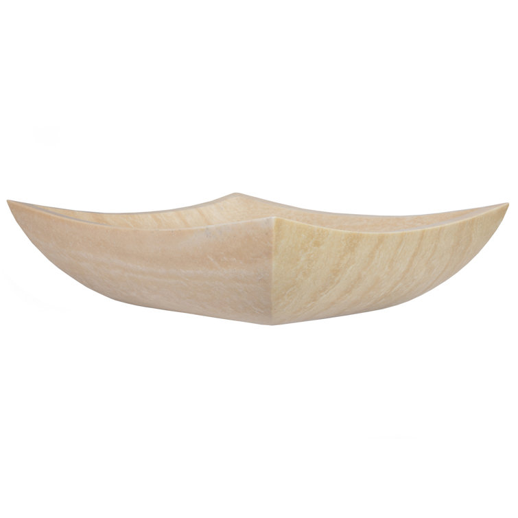 Zen 14.75'' Beige Honed Stone Rectangular Bathroom Sink
