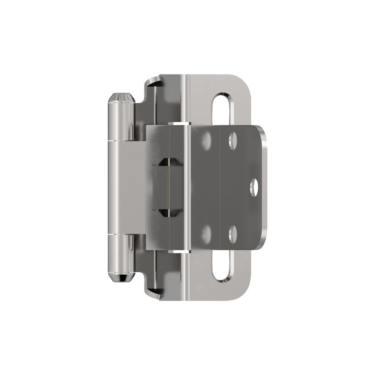 Polished Chrome 3/8 Inch Inset Self-Closing Cabinet Hinge